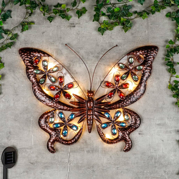 HI Tuinwandlamp solar LED vlinder