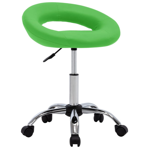 vidaXL Werkstoel rollend kunstleer groen