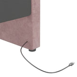 vidaXL Slaapbank met USB fluweel roze 90x200 cm